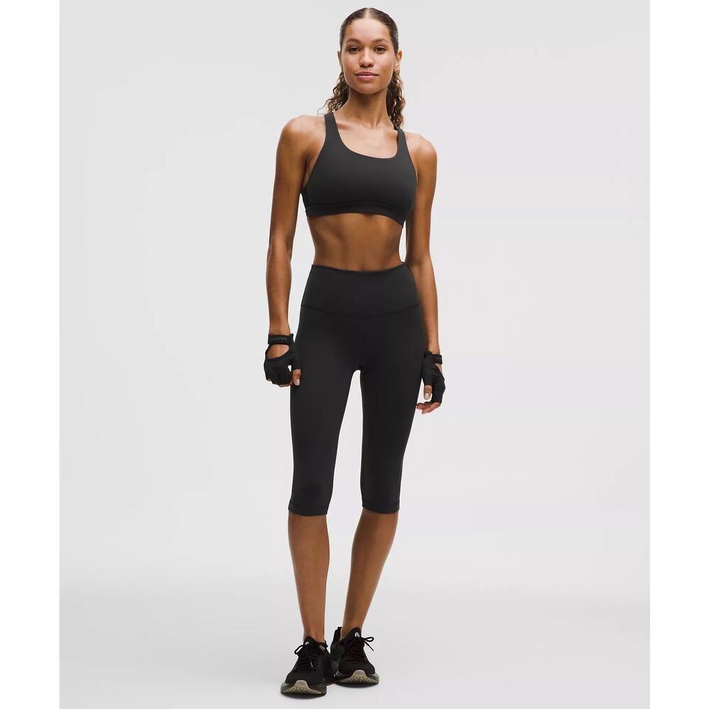 Lululemon Wunder Train High-Rise Crop 21 Black Everlux Leggings W6BF7S Size 6